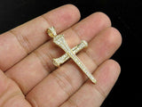 1.2ct Round Cut VVS1D Diamond Pendant Nail Cross 14k Yellow Gold Finish NO CHAIN