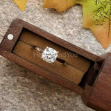 0.5ct Cushion Simulated Diamond Solitaire Engagement Ring 14k White Gold Plated