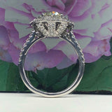 4.5ct Round Cut Diamond Engagement Ring Dual Halo Cocktail 14k White Gold Finish