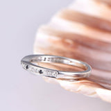 Half Eternity Wedding Ring Band 0.5ct Round Cut Diamond 14k White Gold Finish