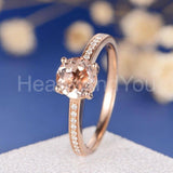 1.2ct Round Cut Simulated Morganite Solitaire Accents Ring 14k Rose Gold Plated