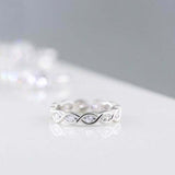 0.5ct Round Cut Moissanite Infinity Eternity Wedding Band 14k White Gold Plated