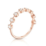 1ct Round Cut Diamond Wedding Band 14k Rose Gold Finish Stackable Half Eternity