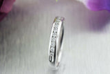 Half Eternity Wedding Ring Band 0.24ct Round Cut Diamond 14k White Gold Finish