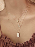 1ct Diamond Pendant with Chain Round Cut Moon Crescent 14k White Gold Finish