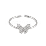 0.2ct Round Cut Moissanite Butterfly Women Engagement Ring 14k White Gold Plated