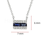 0.5ct Baguette Cut Simulated Blue Sapphire Stylish Pendant 14k White Gold Plated