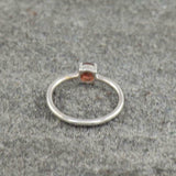 0.5ct Engagement Ring Round Cut Red Garnet Solitaire Women 14k White Gold Finish