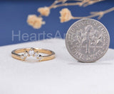 0.2ct Round Cut Moissanite Curved Stackable Wedding Band 14k Yellow Gold Plated