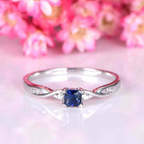 0.35ct Princess Blue Sapphire Anniversary Wedding Ring Band 14k White Gold Over