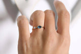 0.4ct Engagement Ring Oval Cut London Blue Topaz Minimalist 14k Yellow Gold Over