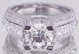 Vintage Promise Engagement Ring 4ct Round Cut VVS1 Diamond 14k White Gold Finish