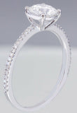 Solitaire Promise Engagement Ring 1.3ct Round Cut Diamond 14k White Gold Finish