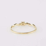 0.25ct Engagement Ring Round Cut Diamond Stackable Design 14k Yellow Gold Finish
