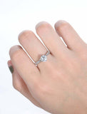 1.65ct Round Diamond Engagement Ring Solitaire with Accent 14k White Gold Finish