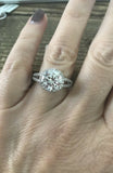3Ct Round Cut VVS1 Diamond Halo Split Band Engagement Ring 14K White Gold Finish