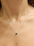 0.5ct Round Simulated Diamond Bezel Set Pendant with Chain 14k White Gold Plated