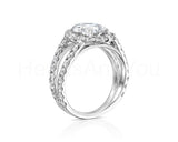 2.2ct Pear Simulated Diamond Split Shank Engagement Ring 14k White Gold Plated