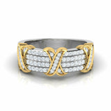 3Ct Round Cut Diamond Stylish Four Row Engagement Ring 14K Dual Gold Finish