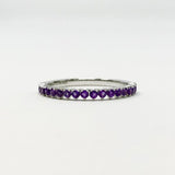 0.5ct Round Cut Simulated Amethyst Anniversary Wedding Band 14k WhiteGold Plated