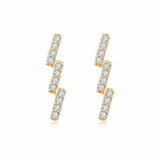 1.2ct Round Cut Diamond Geometric Minimal Stud Earrings 14k White Gold Finish