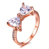 2ct Trillion Cut Diamond Engagement Ring 14k Rose Gold Finish Bow Knot Design