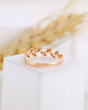 0.1ct Round Cut Moissanite Floral Leaf Women Wedding Band 14k Yellow Gold Plated