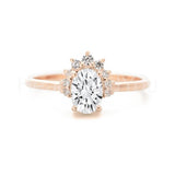 0.45ct Oval Cut Simulated Diamond Unique Engagement Ring 14k Yellow Gold Plated