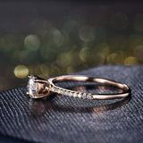 1.3ct Round Diamond Solitaire Engagement Ring with Accents 14k Rose Gold Finish