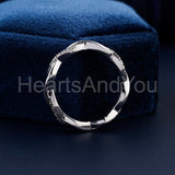 0.5ct Round Cut Moissanite Infinity Twist Pave Set Wed Band 14k WhiteGold Plated