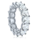 5ct Princess Cut Diamond Wedding Ring Band Statement Eternity 14k WhiteGold Over