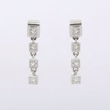 2ct Drop Earrings Princess Cut Diamond Dangling 14k White Gold Finish