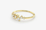 1.2ct Round Cut Diamond Cluster Minimalist Engagement Ring 14k YellowGold Finish