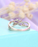 1.2ct Round Cut Diamond Engagement Ring Open Petite Cluster 14k Rose Gold Finish