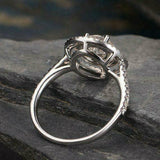 2.5ct Round Cut Diamond Engagement Ring 14k White Gold Over Cocktail Double Halo