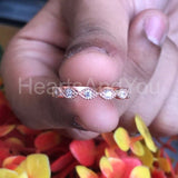0.5ct Round Cut Moissanite Milgrain Women Wedding Band 14k Rose Gold Plated
