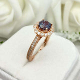 2.1ct Round Cut London Blue Topaz Halo Milgrain Vintage Ring 14k YellowGold Over