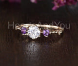 0.5ct Round Cut Moissanite Art Deco Women Engagement Ring 14k Yellow Gold Plated
