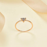 0.06ct Round Black Diamond Engagement Ring Dainty Minimalist 14k Rose Gold Over