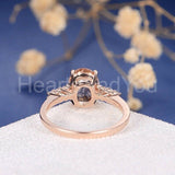 1.2ct Oval Cut Simulated Morganite Accented Engagement Ring 14k Rose Gold Plated