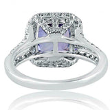 3.67ct Cushion Cut Tanzanite Engagement Ring Split Band Halo 14k White Gold Over