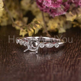 0.25ct Round Stone Ring Setting Round Simulated Semi Mount 14k White Gold Plated