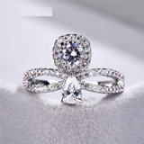 1.9ct Round Cut Diamond Engagement Ring 14k White Gold Finish Halo Split Shank