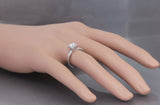 Solitaire Promise Engagement Ring 1.2ct Round Cut Diamond 14k White Gold Finish