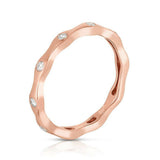 0.3ct Round Cut VVS1D Diamond Wedding Ring Band Stackable 14k Rose Gold Finish