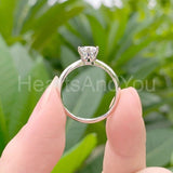 0.2ct Round Cut Moissanite Solitaire Women Engagement Ring 14k White Gold Plated