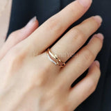 0.1ct Oval Cut Simulated Diamond Infinity Engagement Ring 14k Rose Gold Plated