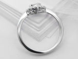 2.2ct Round Cut Blue Sapphire Milgrain Floral Halo Ring 14k White Gold Finish