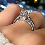 2ct Round Cut Diamond Stylish Vintage Engagement Ring 14k White Gold Finish