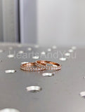 0.35ct Round Cut Moissanite Half Eternity Wedding Band 14k Rose Gold Plated